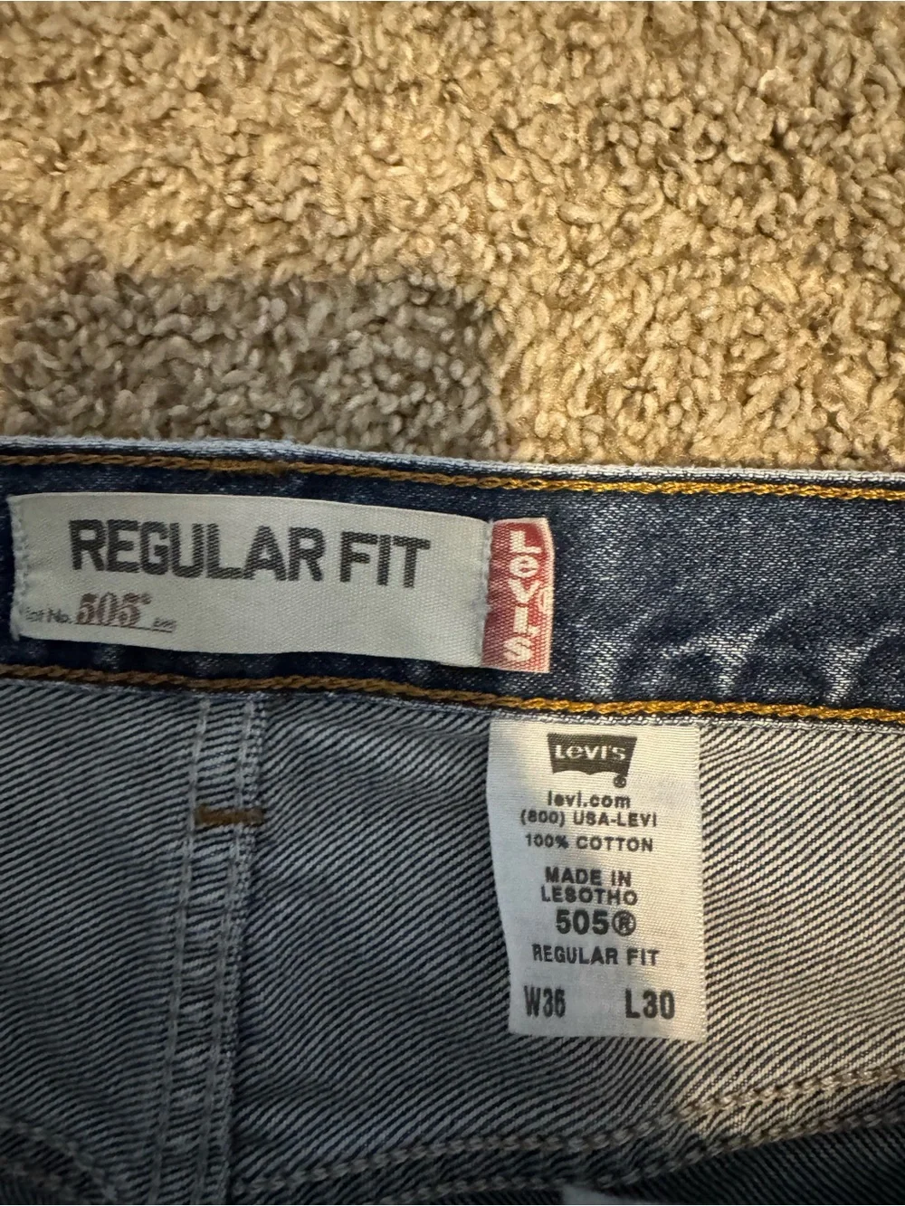 Levi’s 505 Men’s Regular Fit Jeans W36 L30 Made in Lesotho Y2K 2000s Denim